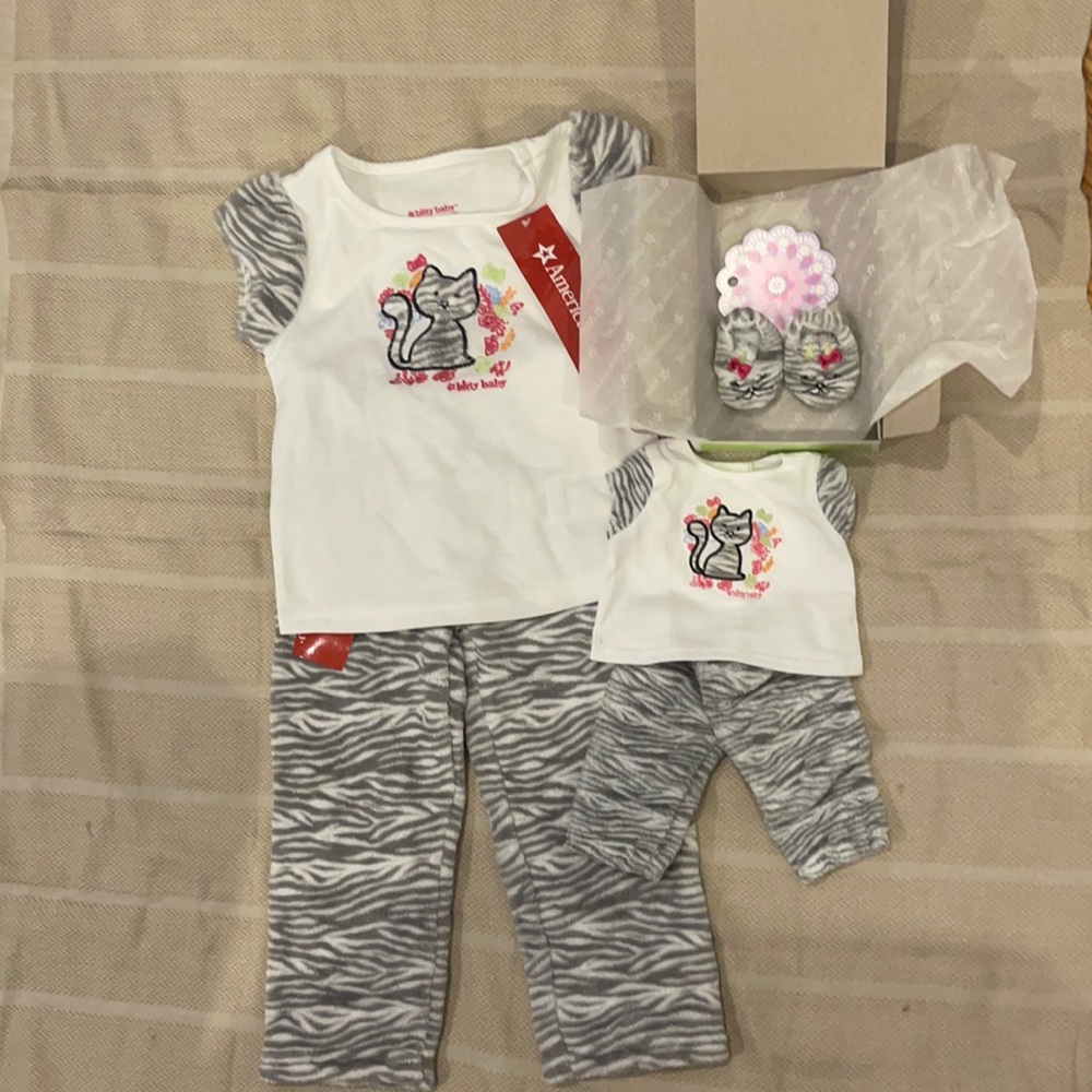 NWT American girl pj set w/ matching set for doll